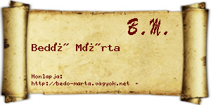 Bedő Márta névjegykártya